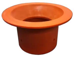 Polyethylene (Orange) 8” Flange to 6” Tube Adapter-image